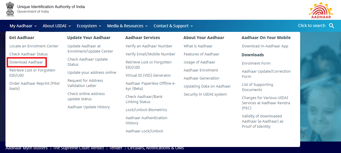 Download Aadhaar
