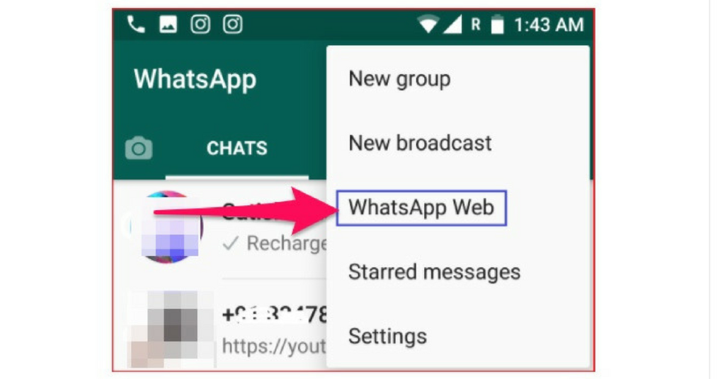 Click on Whatsapp web