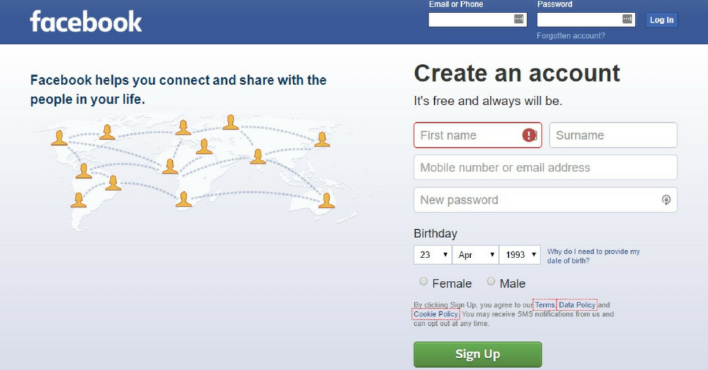 Open FB Account