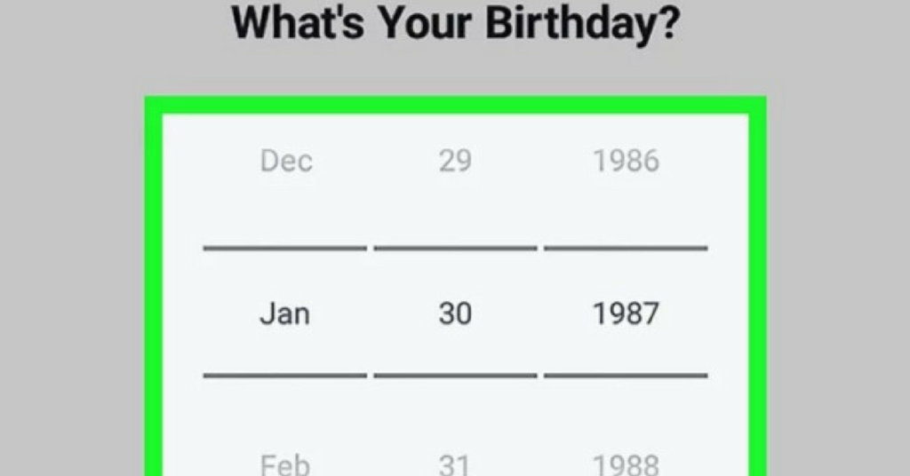 enter date of birth