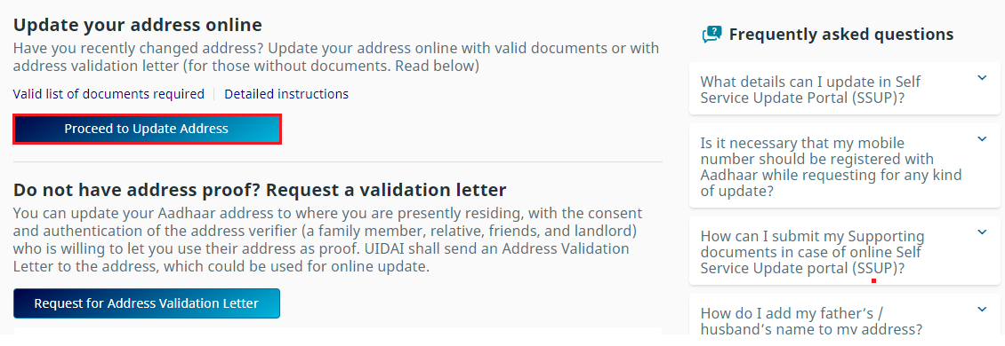 Update Address Your Address