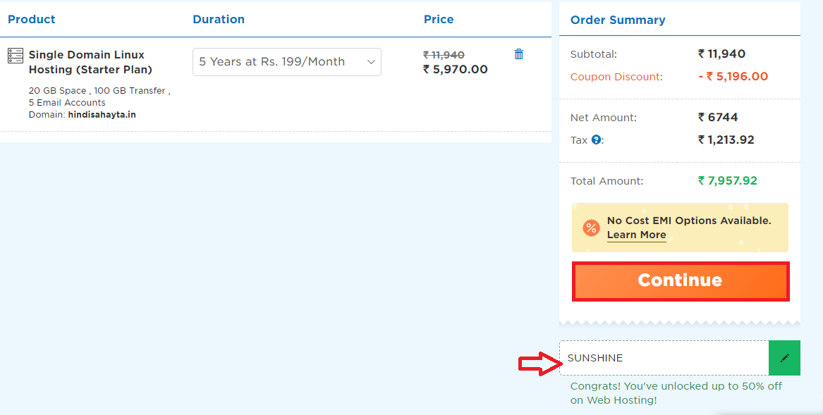 hosting purchase