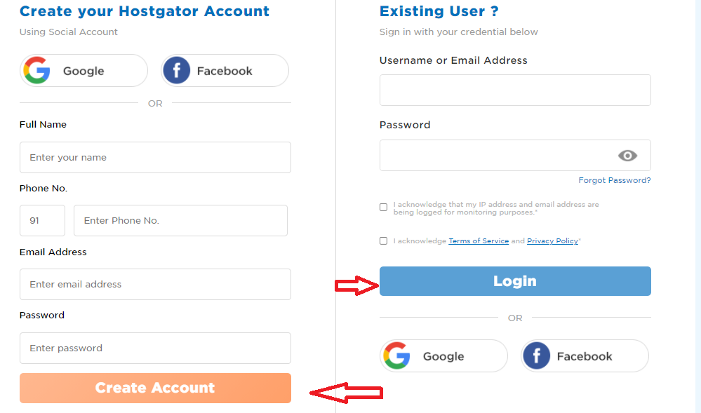 create account