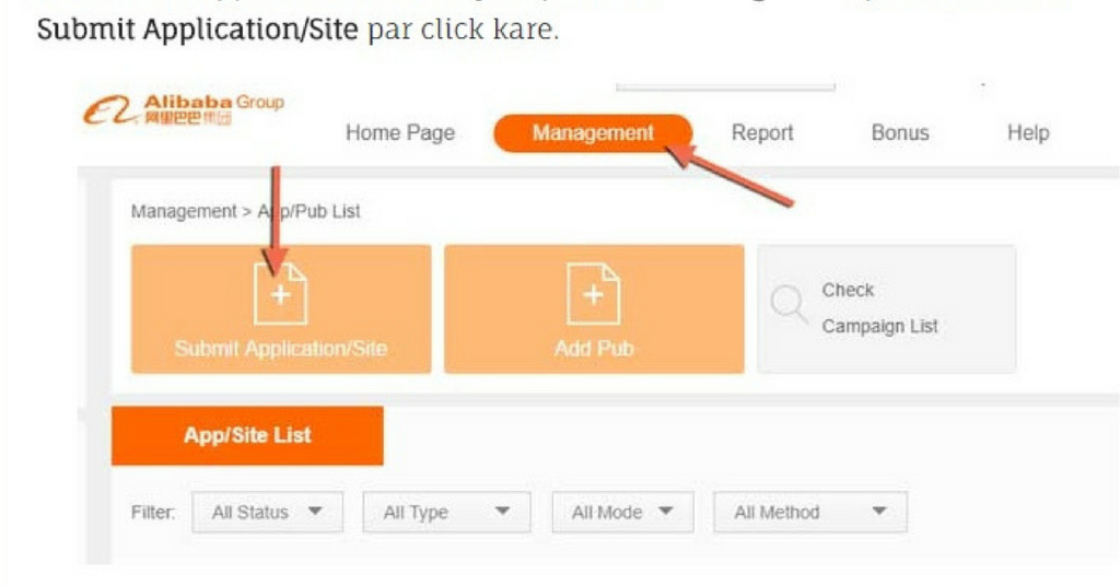 Submit Website Application