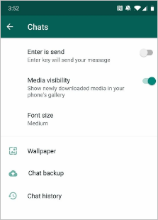 chat backup option