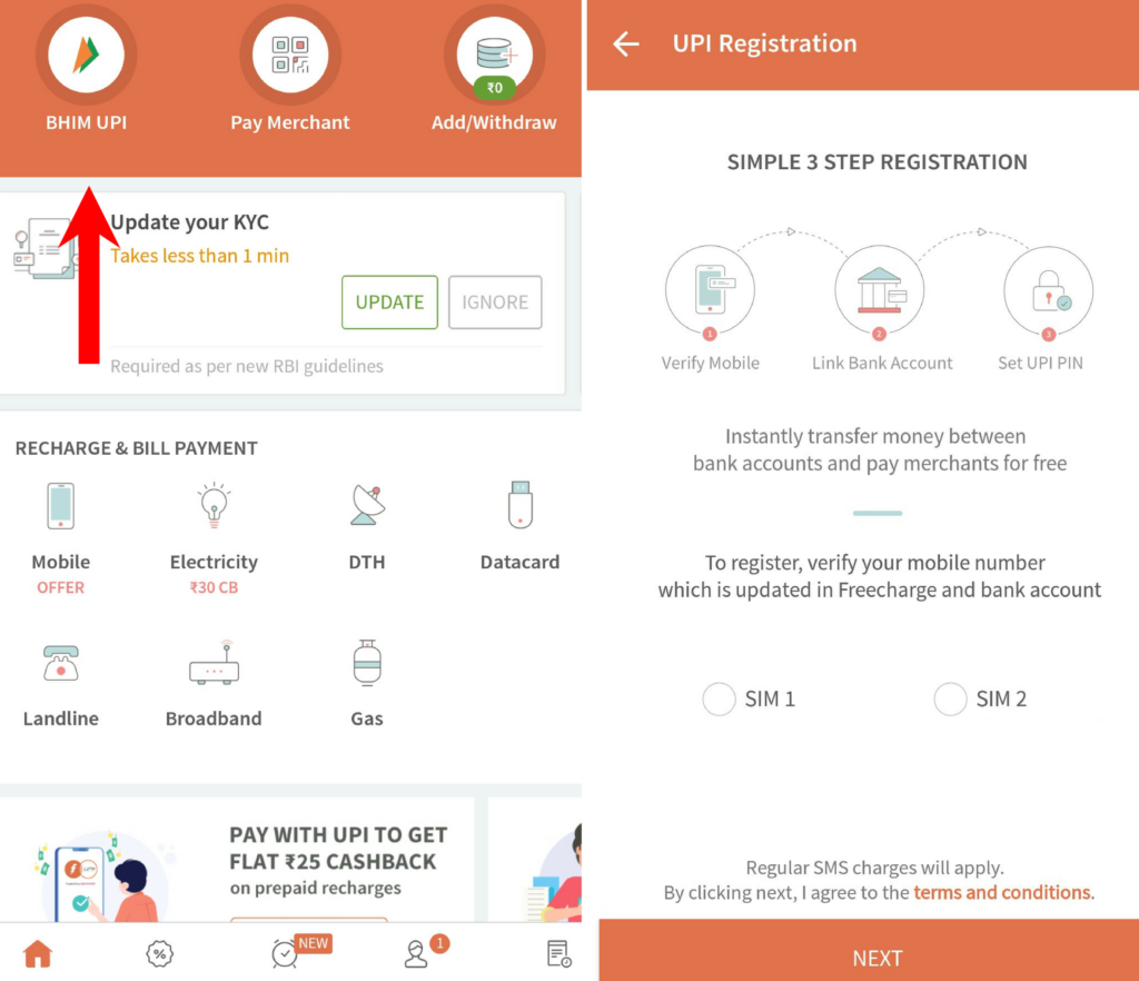 UPI registration