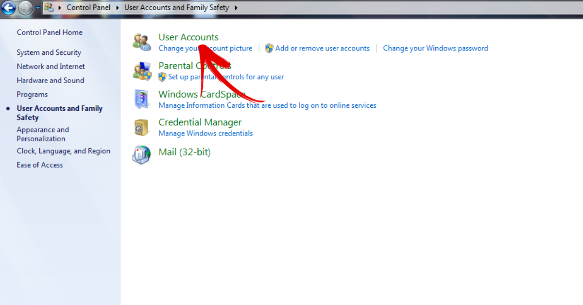 User Account Option