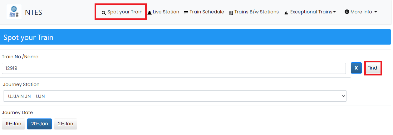Spot Your Train