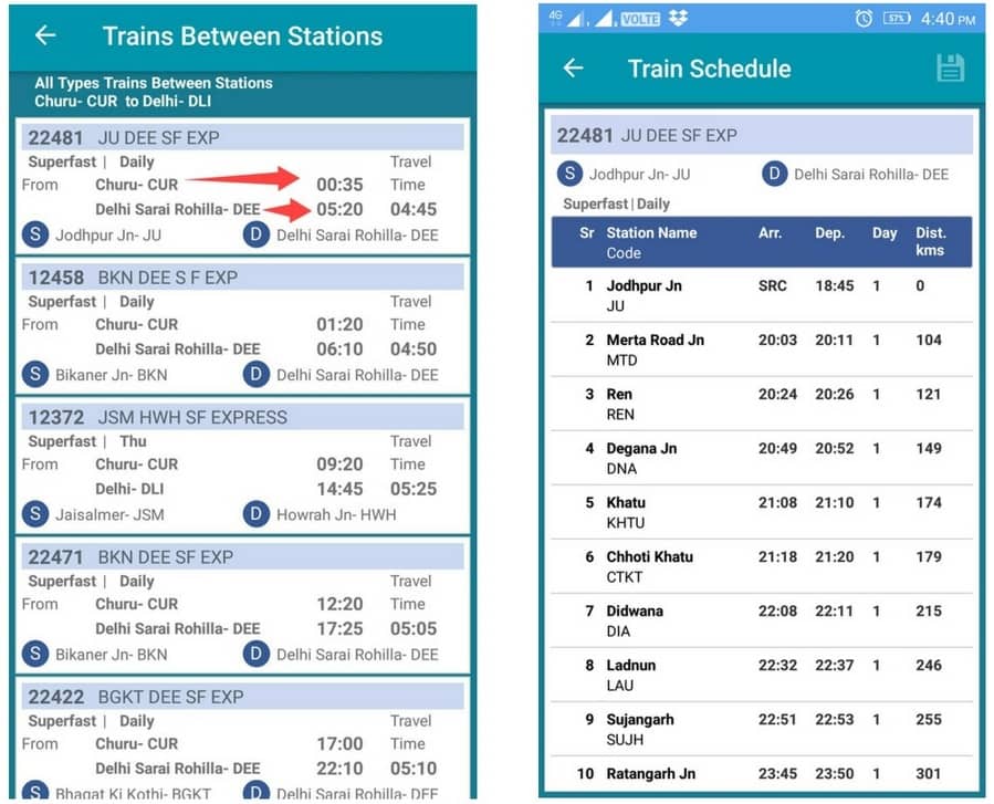 Train Schedule