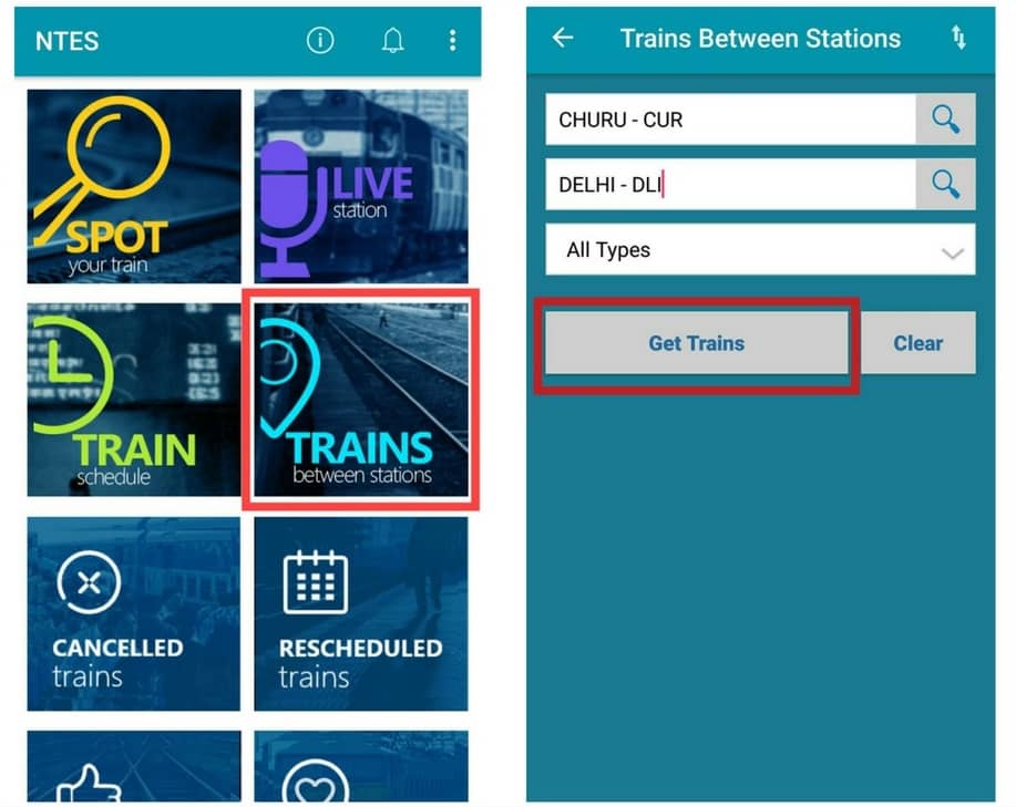 Trains Between Stations