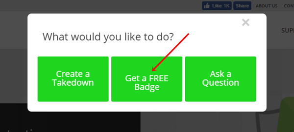 Click Get A Free Badge