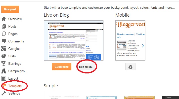 Click HTML