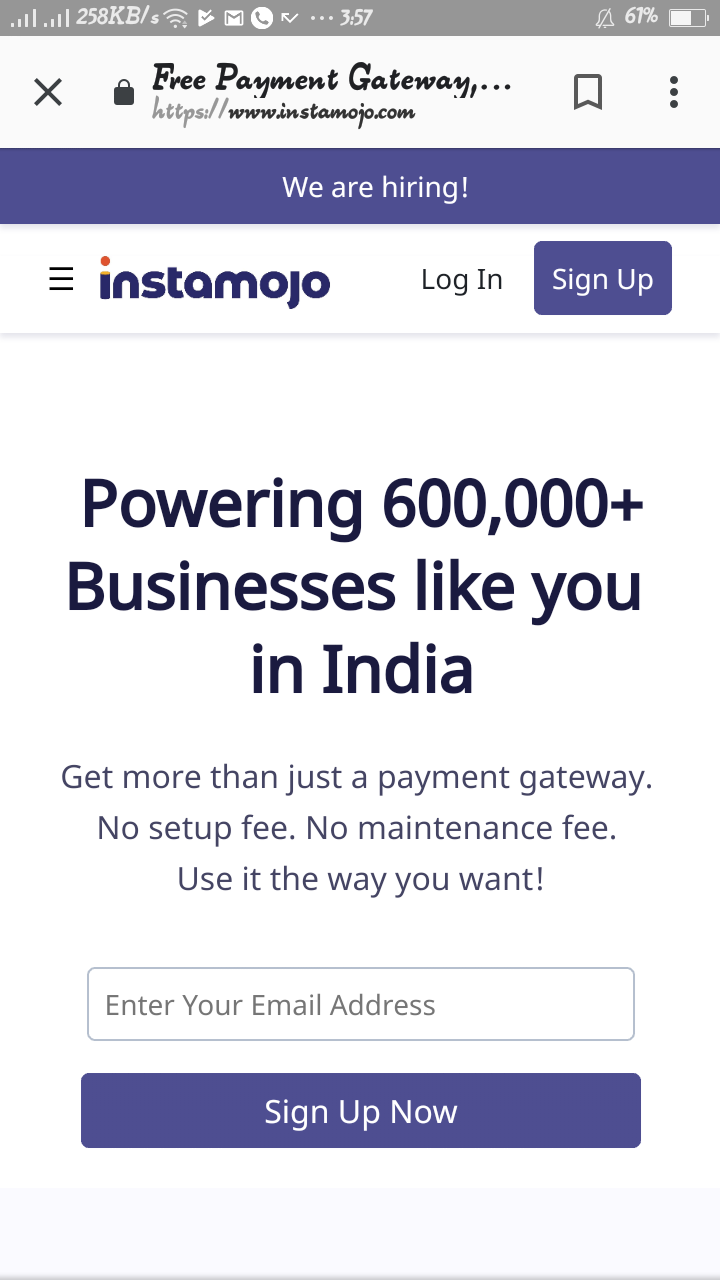 instamojo Signup