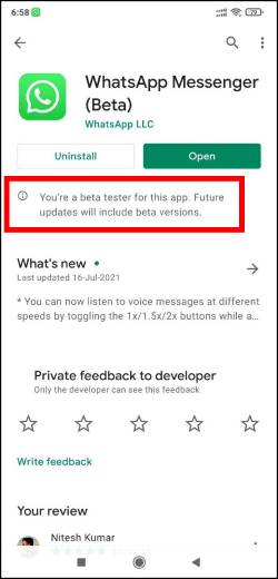 Now you are a beta tester