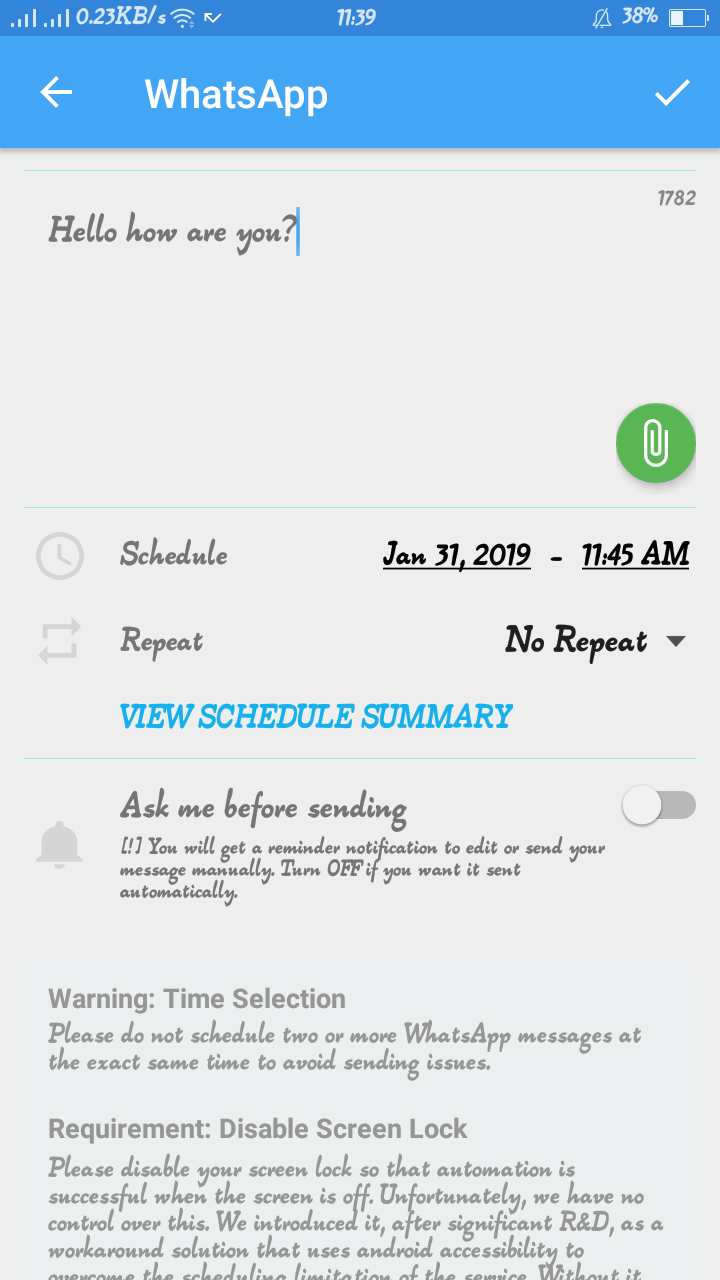 Type Message And Send