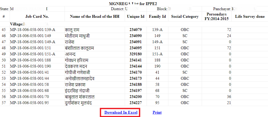 Download In Excel