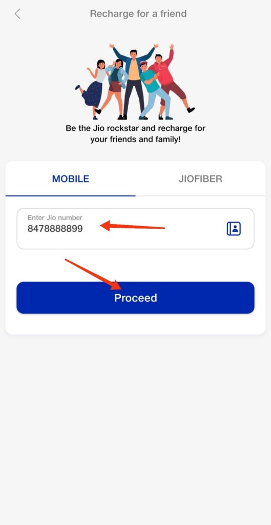 Friend’s Phone Number डालें और Proceed पर क्लिक करें