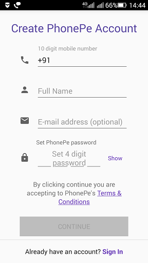 Create Phone Pe Account