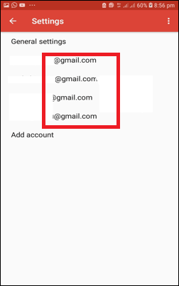select gmail account