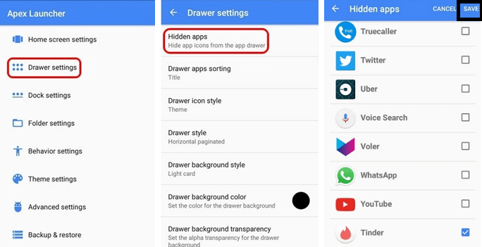 Hide App With Apex Launcher