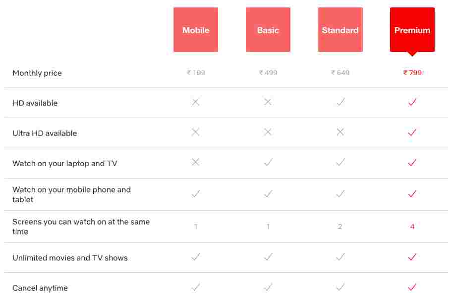 Netflix Charges