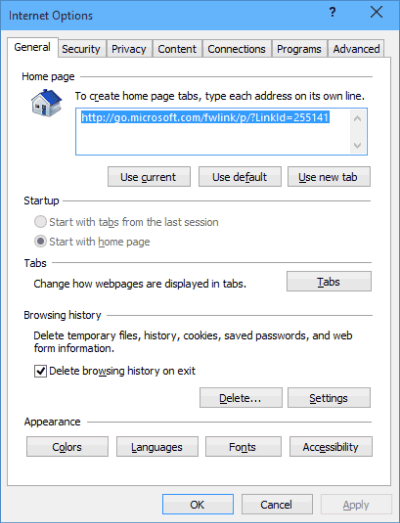 Internet Option_Control Panel