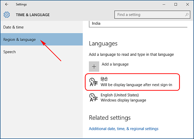 Language Settings