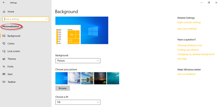 Personalization Settings_Control Panel