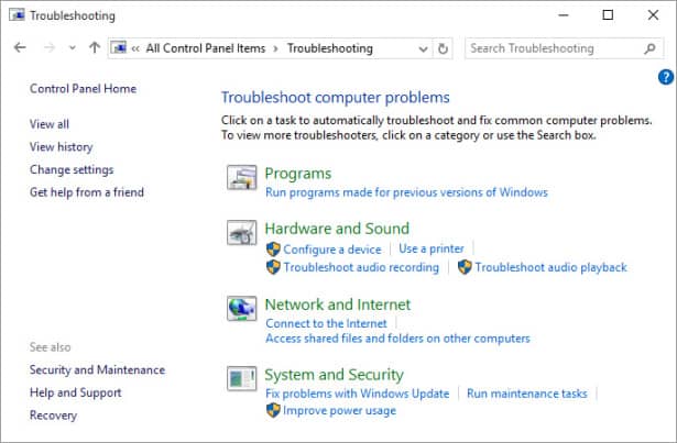 Troubleshooting_Control Panel