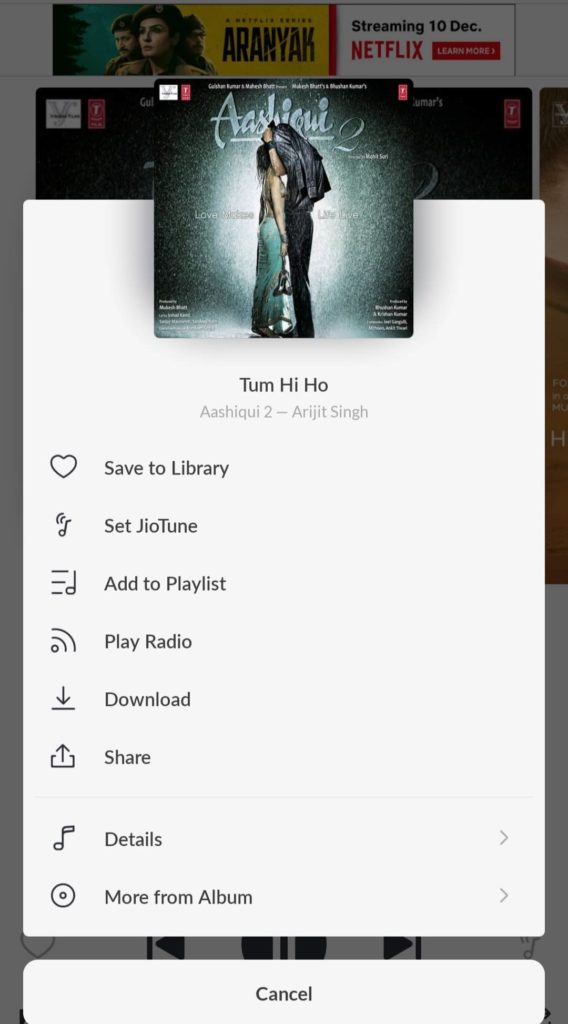 Set JioTune पर क्लिक करें 