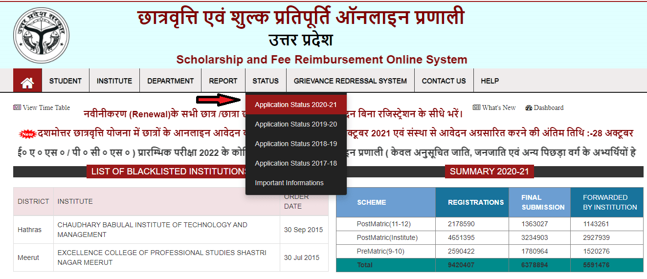 Scholarship Status