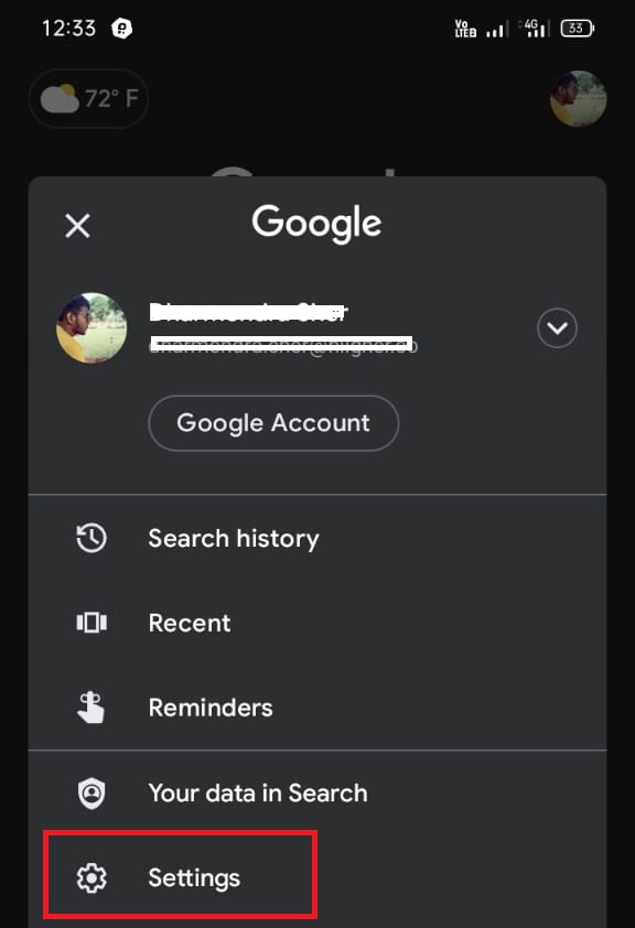 Tap On Profile & Settings